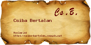 Csiba Bertalan névjegykártya
